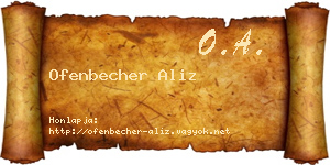 Ofenbecher Aliz névjegykártya